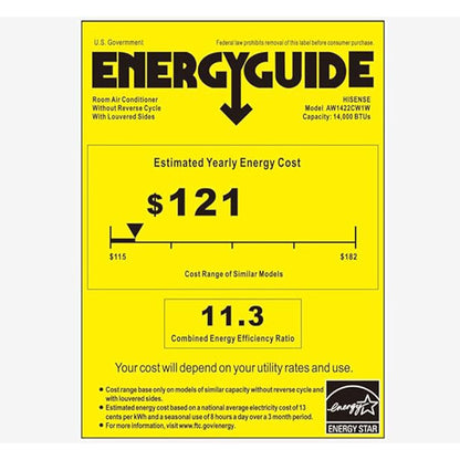 Hisense 700 Sq ft Window Air Conditioner w/Remote, 3 Modes & 4 Way Air Direction