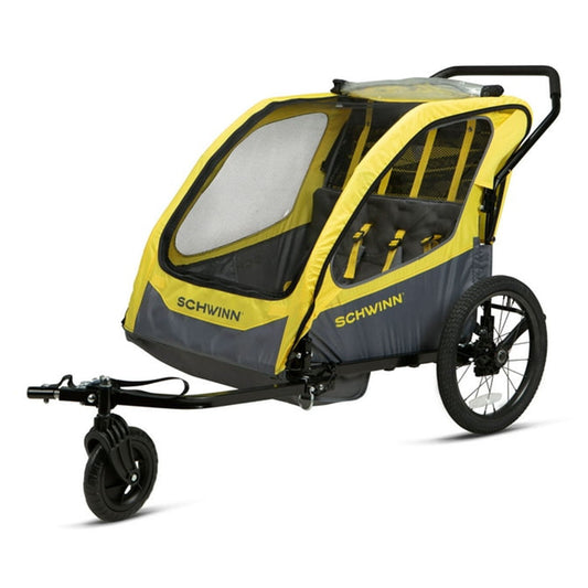 Schwinn Willow River Double Trailer with Stroller Kit and Aluminum Frame Design