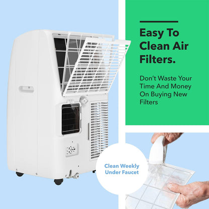 Vremi 10,000 BTU Portable Air Conditioner with Powerful Cooling Fan and Filter