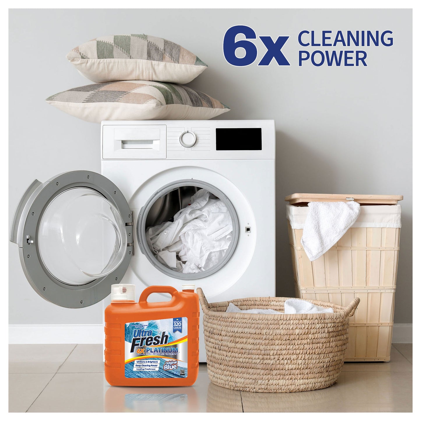 Ultra Fresh 6X Platinum 2 x 2.5 Gal Laundry Detergent, 640 Loads, Original Blue