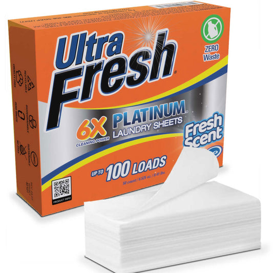 Ultra Fresh Platinum 6X Laundry Detergent Sheets with Fresh Scent