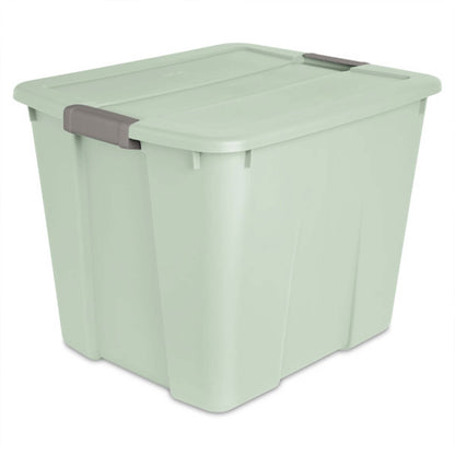 Sterilite 20 Gal Latch Tote Home Storage Organizer Bin w/ Handles, Mint, 6-Pack