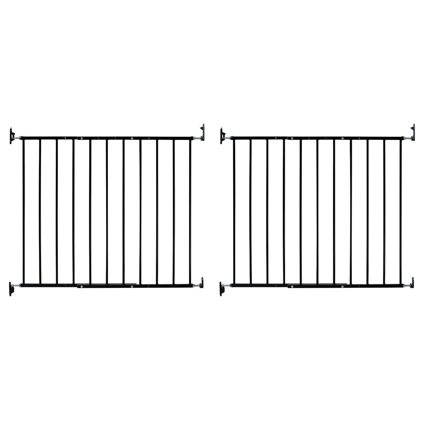 KidCo Safeway Top of Stairs Quick Release Baby Gate, 42.5 x 30.5", Black, 2 Pack