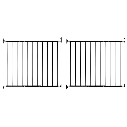 KidCo Safeway Top of Stairs Quick Release Baby Gate, 42.5 x 30.5", Black, 2 Pack