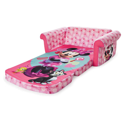 Marshmallow Furniture Kids 2 in 1 Foam Compress Sofa Bed, Minnie Mouse (2 Pack)