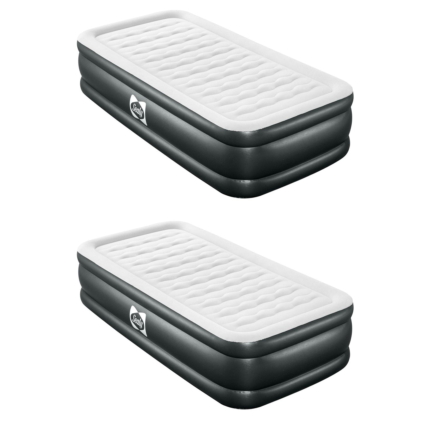 Sealy Tritech Twin 18" Air Mattress Bed 2 Person with Built-In AC Pump, 2 Pack