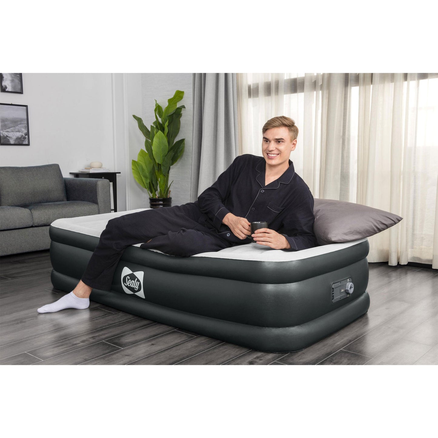 Sealy Tritech Twin 18" Air Mattress Bed 2 Person with Built-In AC Pump, 2 Pack