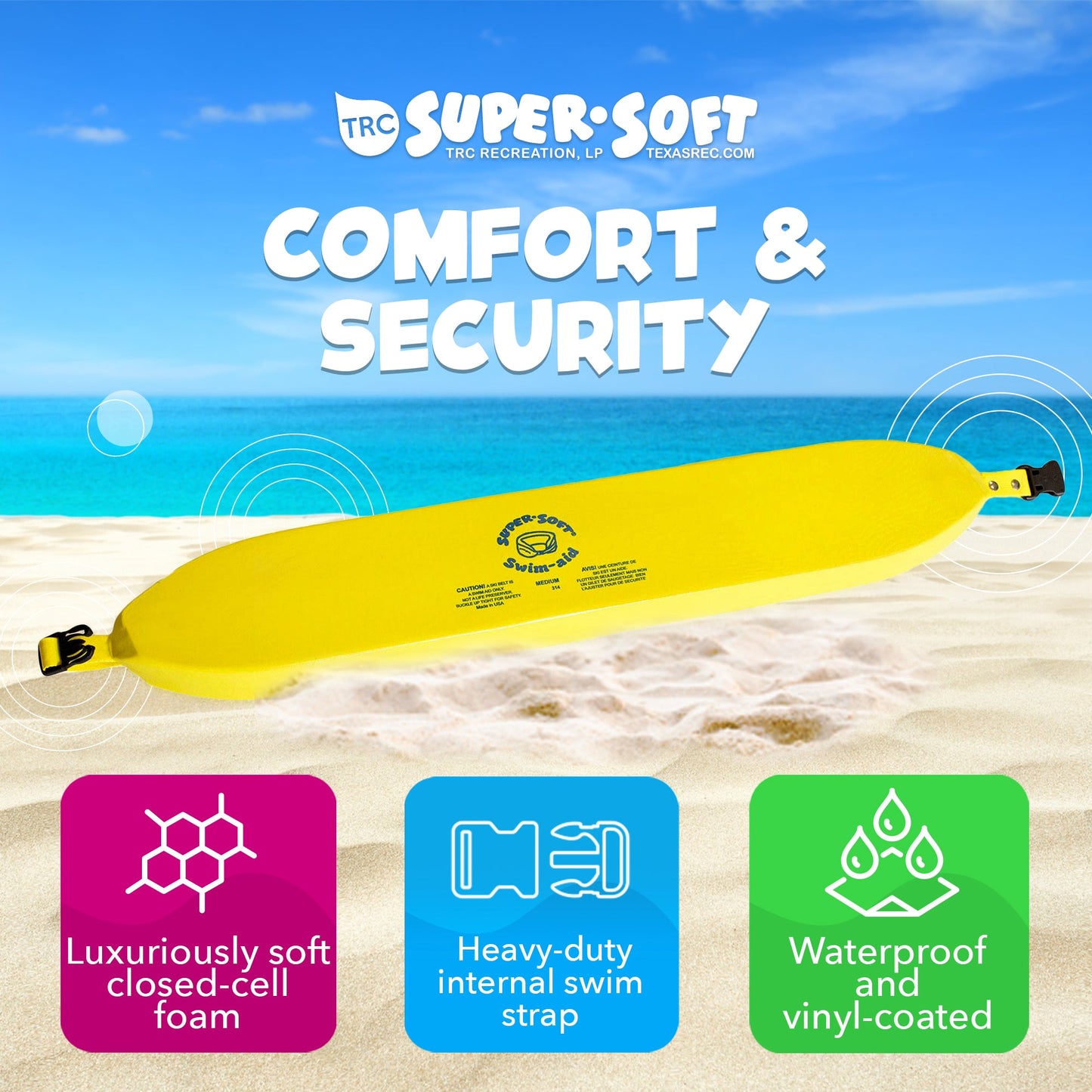 TRC Recreation Super Soft Medium Promotional Water Ski Buoyancy Belt (2 Pack)