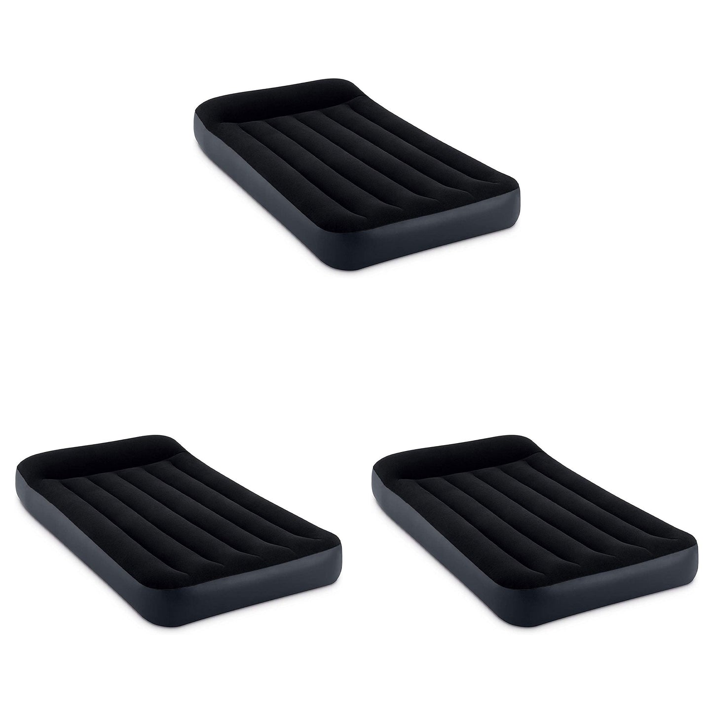 Intex Dura Pillow Rest Classic Blow Up Mattress Air Bed with Pump, Twin (3 Pack)