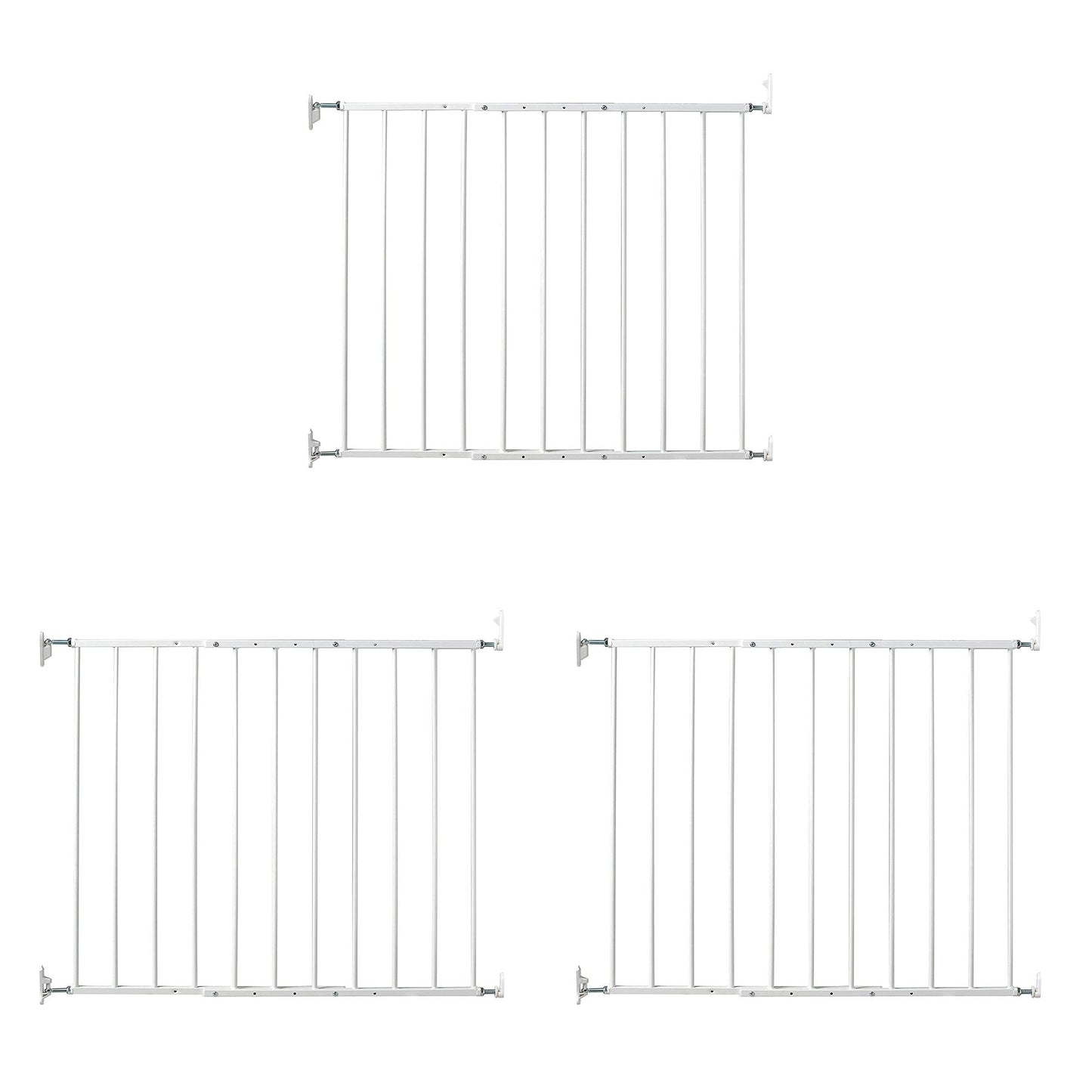 KidCo Angle Mount Safeway Stair Top Quick Release Baby Gate, White (3 Pack)
