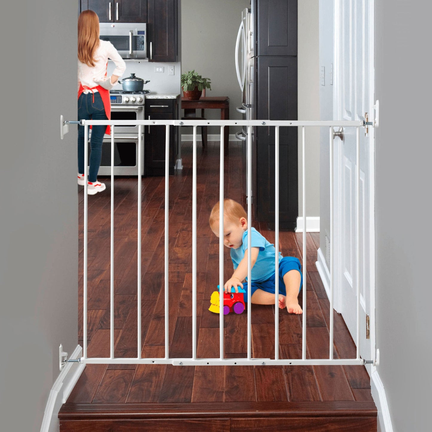 KidCo Angle Mount Safeway Stair Top Quick Release Baby Gate, White (3 Pack)