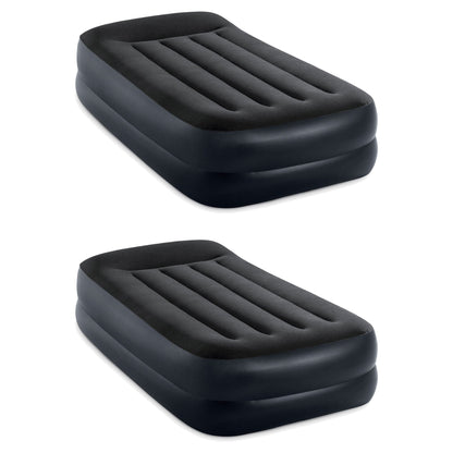 Intex Dura Beam Plus Pillow Raised Airbed Mattress w/Built in Pump, Twin(2 Pack)