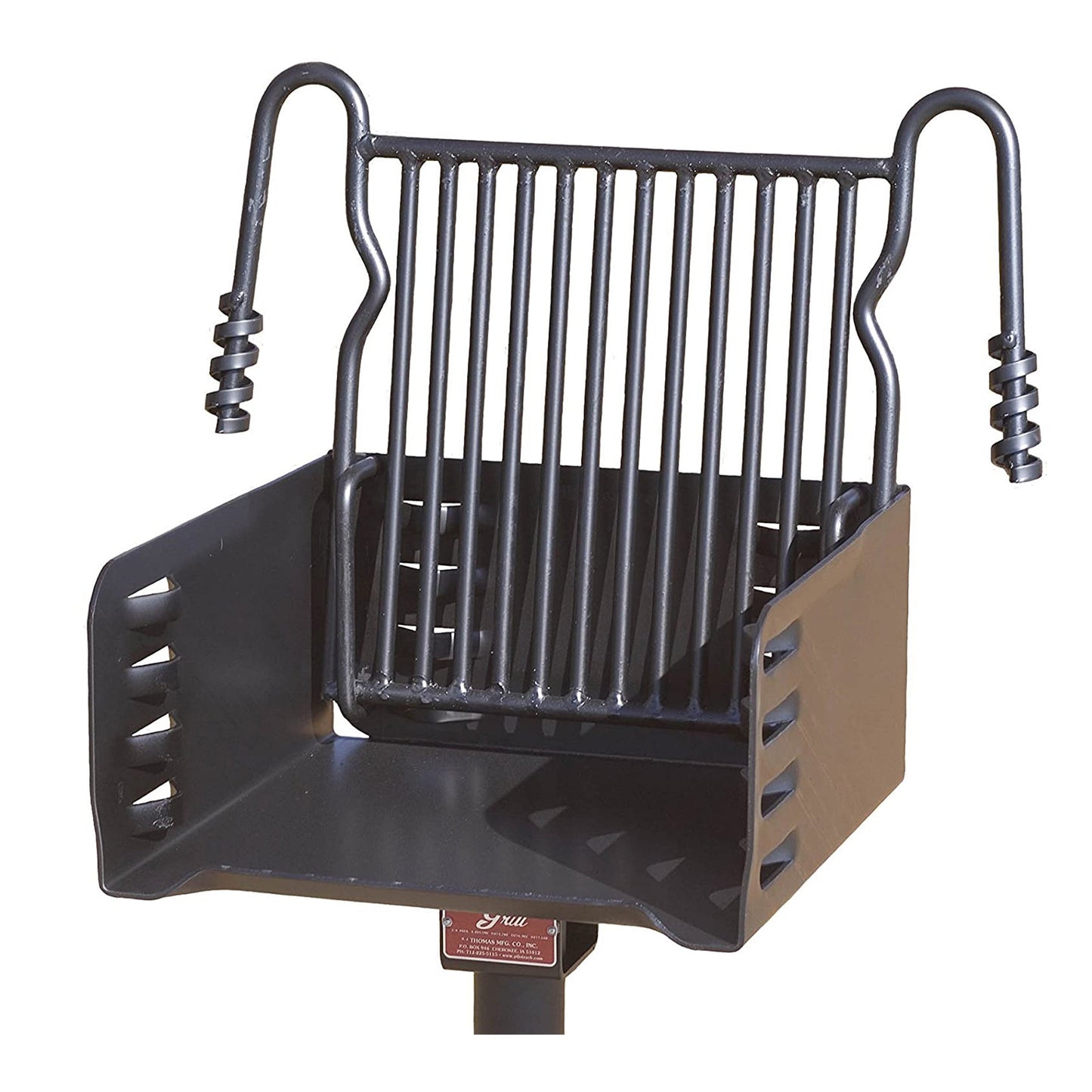 Pilot Rock Park Style Steel Outdoor BBQ Charcoal Grill and Post, Black (3 Pack)