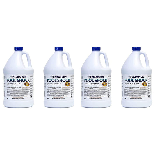 Champion Pool Shock Liquid Chlorinator for Pool Water Disinfection (4 Pack)