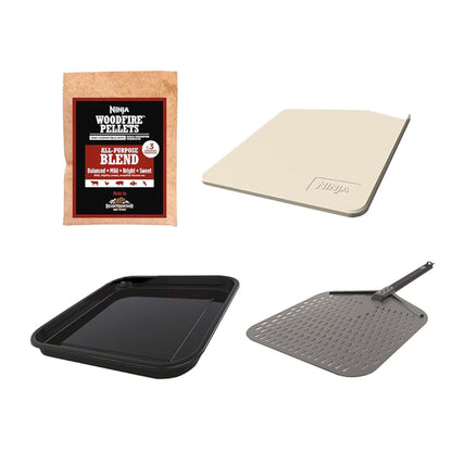 Ninja 8-in-1 Electric Programmable Metal Woodfire Pizza Oven w/ Timer, Grey (Certified Refurbished)