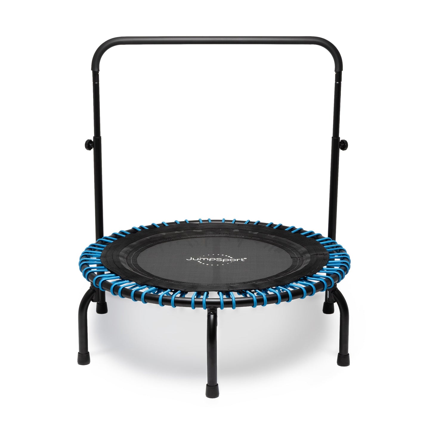JumpSport 350 Series 39" Trampoline & Handle Bar Bundle, 30 Adjustable Bungees, Stable No-Tip Arched Legs, & 60 Day Streaming Trial