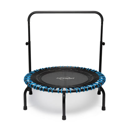 JumpSport 350 Series 39" Trampoline & Handle Bar Bundle, 30 Adjustable Bungees, Stable No-Tip Arched Legs, & 60 Day Streaming Trial