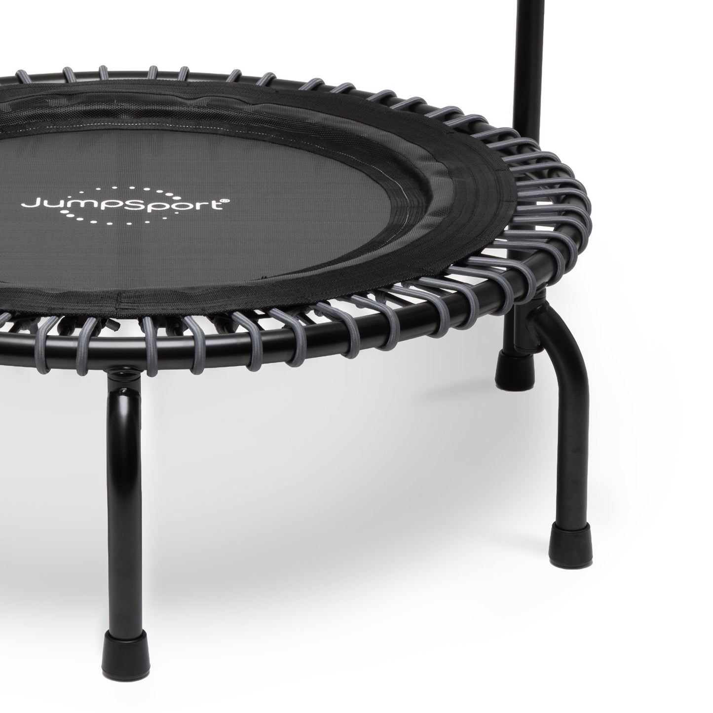 JumpSport 350 Series 39" Fitness Trampoline & Handle Bar Bundle, Adjustable Bungees, Stable No-Tip Arched Legs, & 60 Day Streaming Trial