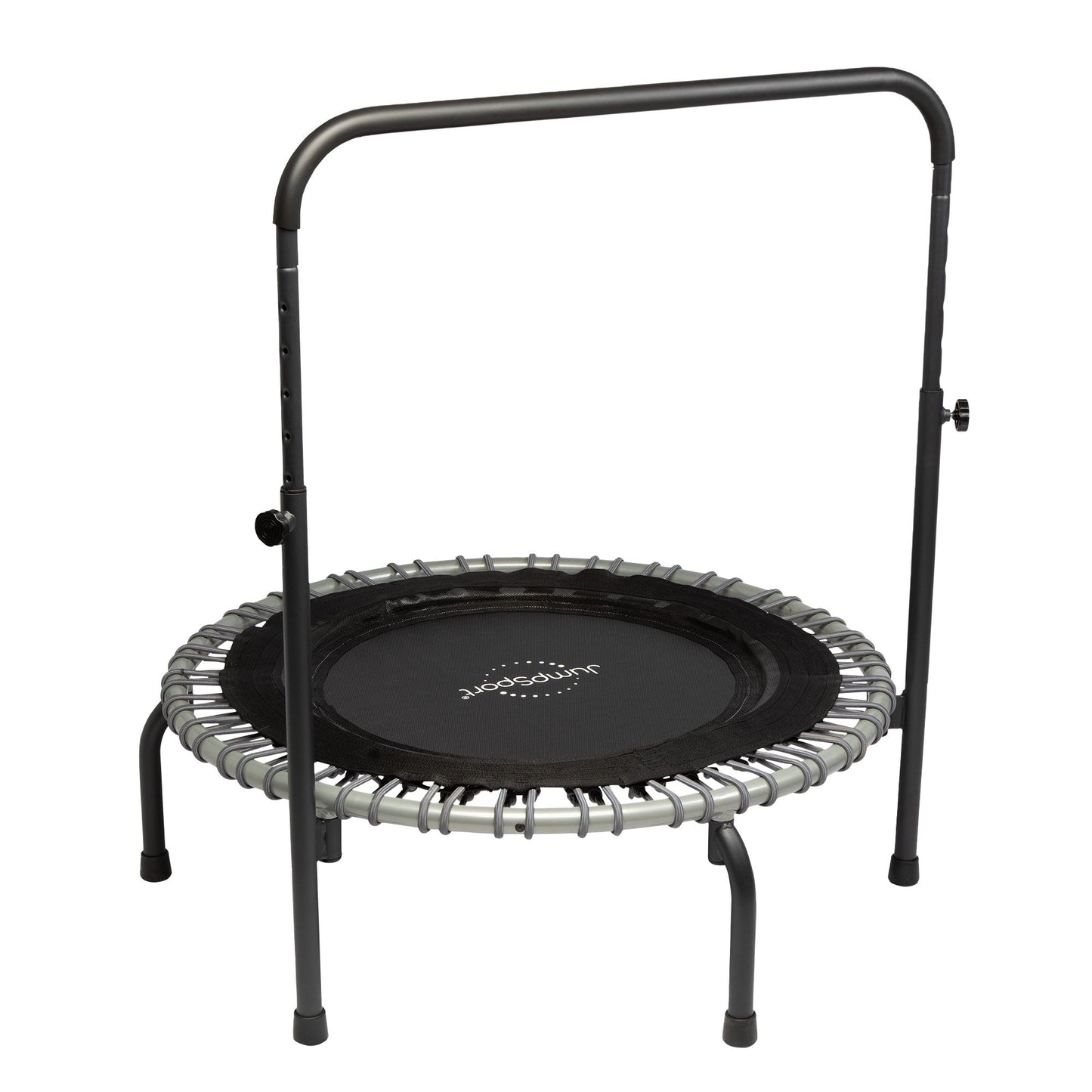 JumpSport 350 Series 39" Fitness Trampoline & Handle Bar Bundle, Adjustable Bungees, Stable No-Tip Arched Legs, & 60 Day Streaming Trial