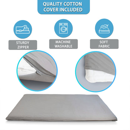 Native Nest Japanese Futon Floor Mattress, Foldable Shikibuton Bed, Full, Grey