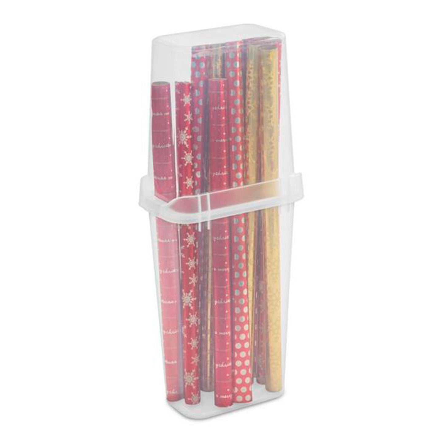 Sterilite 8 Pack Vertical Wrap Storage Box, Holds 25 Rolls, 40" Tall, Clear