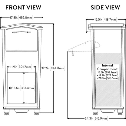 Architectural Mailboxes Cast Aluminum Elephantrunk Parcel Drop Box with Drum