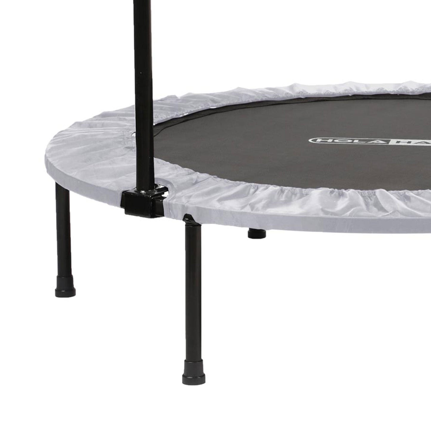 HolaHatha Foldable Mini Fitness Trampoline with Adjustable Handle, 48 in., White