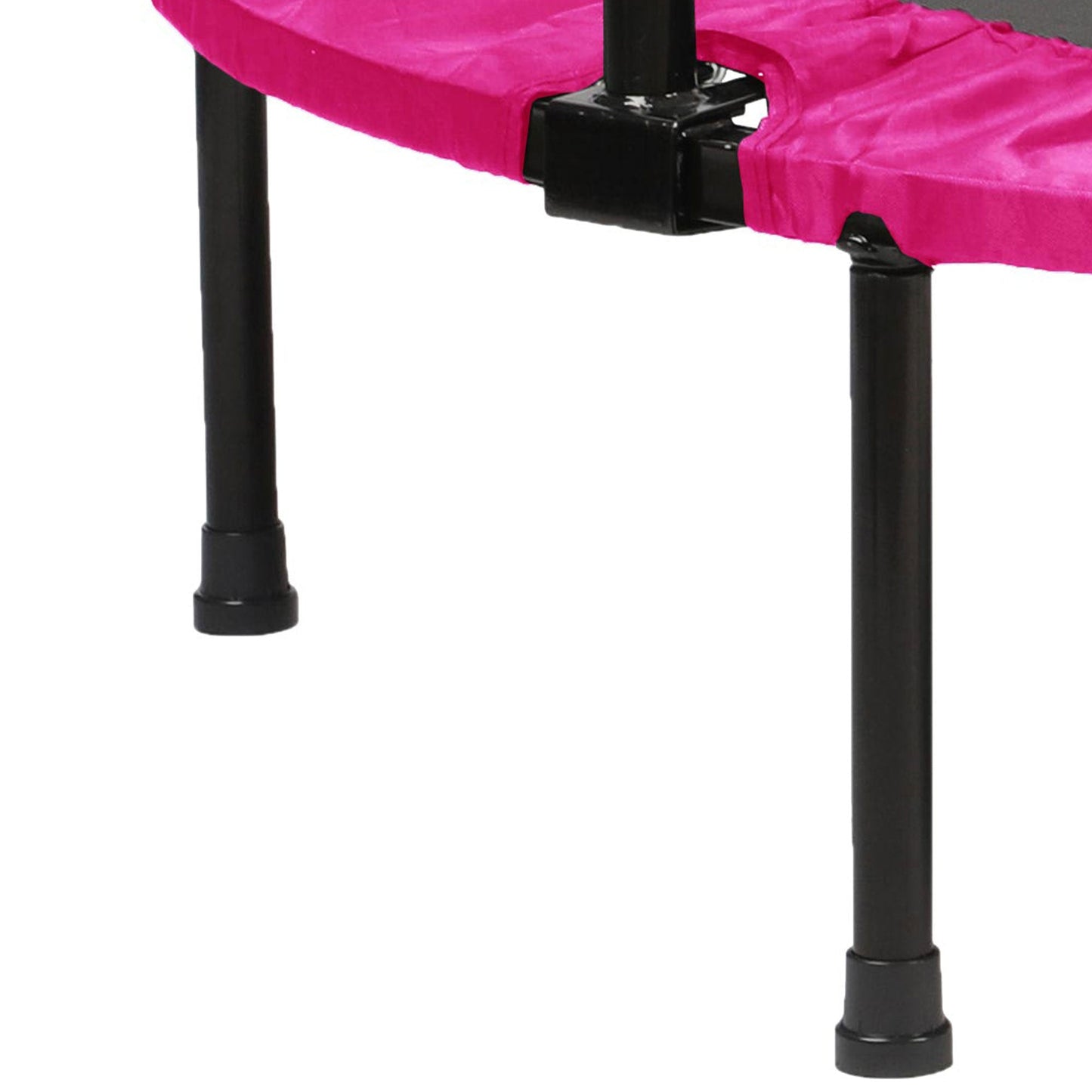 HolaHatha 40" Mini Trampoline Fitness Rebounder with Adjustable Handle, Pink