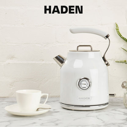 Haden Dorset 1.7 Liter Electric Water Kettle w/ 360-Degree Base, Ivory & Chrome