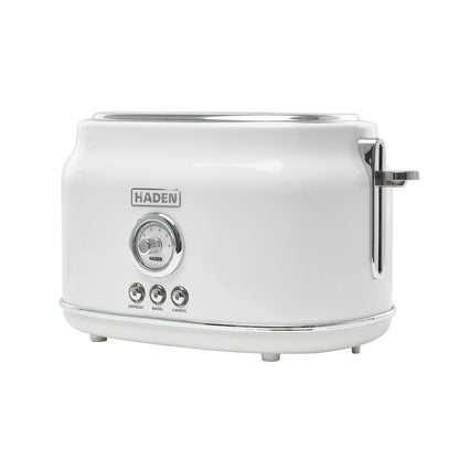 Haden Dorset 2 Slice Extra Wide Slot Stainless Steel Toaster with Tray, Ivory