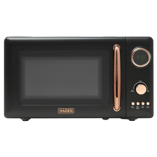 Haden 700 Watt 0.7 Cubic Foot Microwave Oven with Digital Controls, Black/Copper