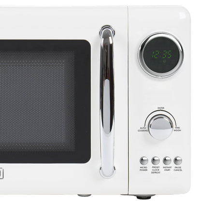 Haden 700 Watt 0.7 Cubic Foot Microwave Oven with Digital Controls, Ivory/Chrome