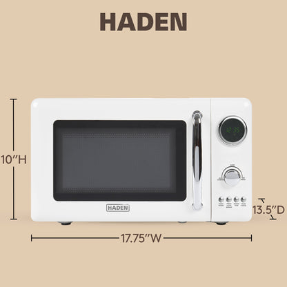 Haden 700 Watt 0.7 Cubic Foot Microwave Oven with Digital Controls, Ivory/Chrome