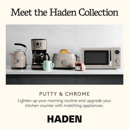 Haden 700 Watt 0.7 Cubic Foot Microwave Oven with Digital Controls, Putty/Chrome