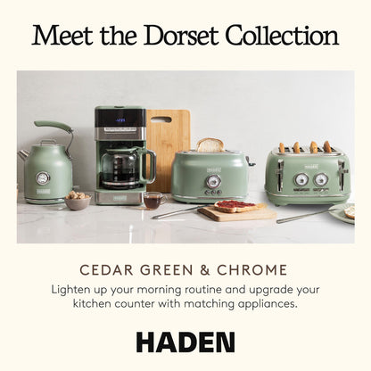Haden Dorset 1.7 Liter Electric Water Kettle with 360-Degree Base, Cedar Green