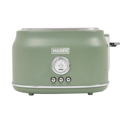Haden Dorset 2 Slice Wide Slot Stainless Steel Toaster, Cedar Green & Chrome