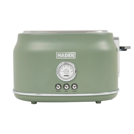 Haden Dorset 2 Slice Wide Slot Stainless Steel Toaster, Cedar Green & Chrome