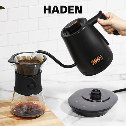 Haden Electric Tea Kettle, Gooseneck Hot Water Boiler, 0.6L Teapot, Black/Copper