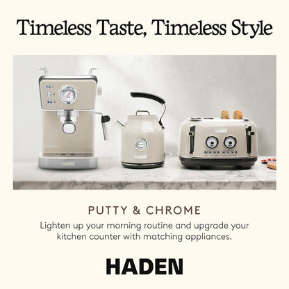 Haden Barista Brew Espresso Coffee Machine 20-Bar Espresso Maker, Putty & Copper