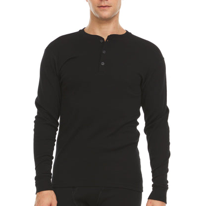 Midweight - Men's Long Sleeve Henley 100% Merino Wool