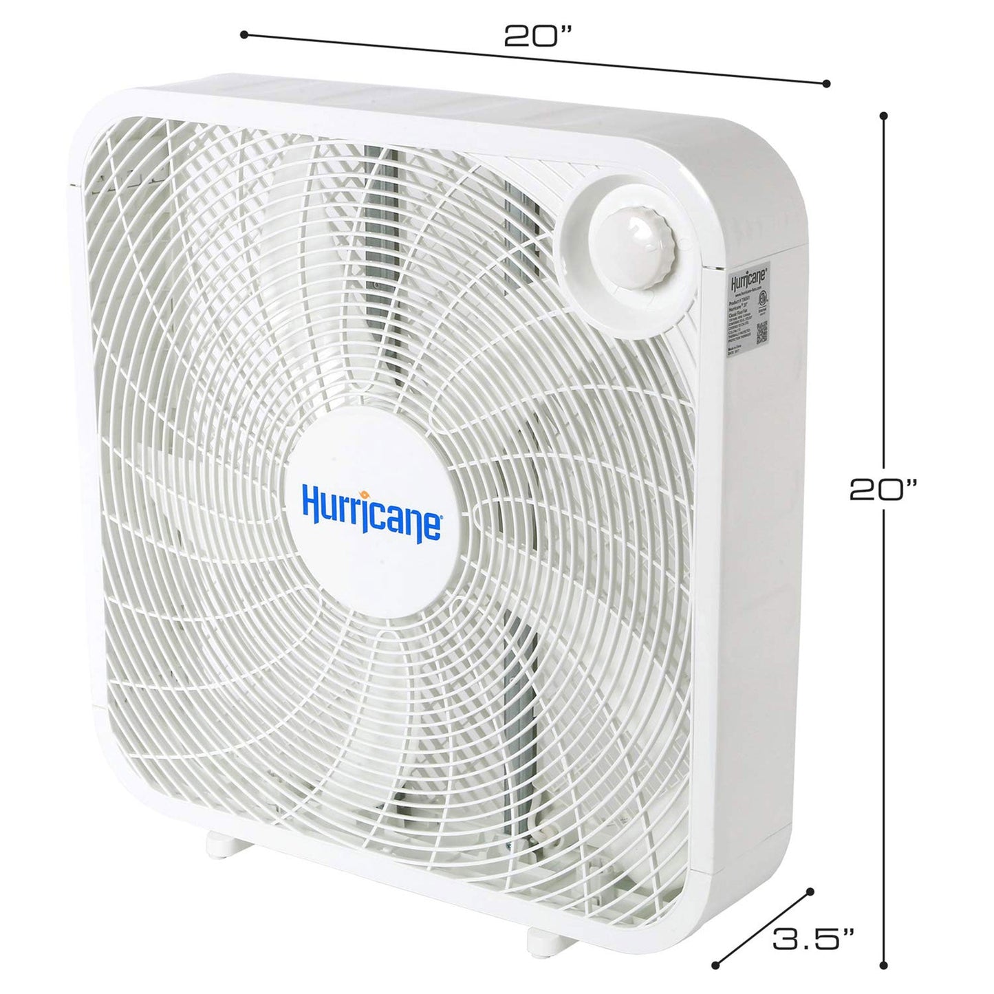 Hurricane 20" Classic Series Floor Box Fan with 3 Speed Settings, 5 Pack, White