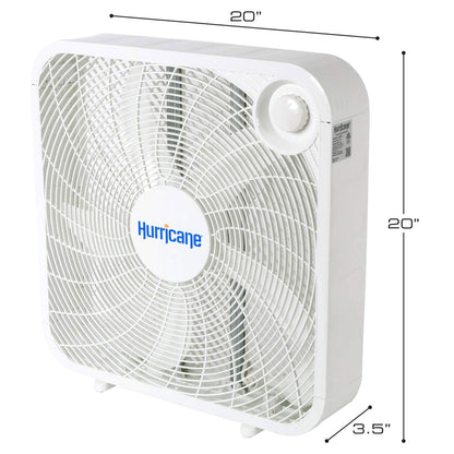 Hurricane 20" Classic Series Floor Box Fan with 3 Speed Settings, 10 Pack, White