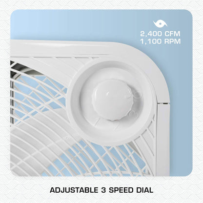 Hurricane 20" Classic Series Floor Box Fan with 3 Speed Settings, 10 Pack, White