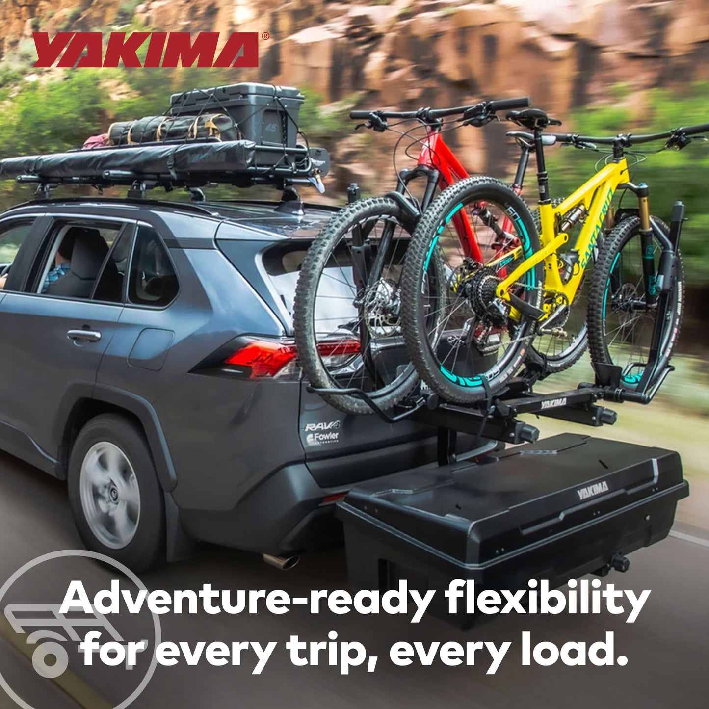 Yakima EXO SwingBase Hitch Base Rack & EXO GearLocker Vehicle Rooftop Cargo Box