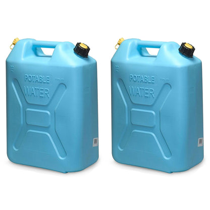 Scepter 5 Gal Military Style Water Can Container with Reversible Spout, 2 Pack