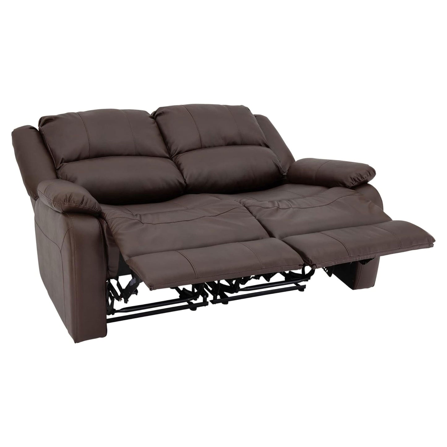 RecPro Charles 58 Inch Recliner Sofa RV Faux Leather Lounge Furniture, Mahogany