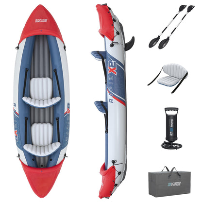 Bestway Hydro-Force Rapid X2 Inflatable 2 Person Kayak Outdoor Water Sport Set