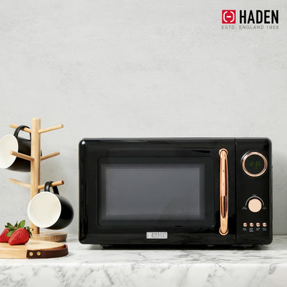 Haden 700W Countertop Microwave & Dorset 1.7L Electric Kettle, Black & Copper