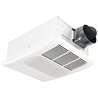 Delta Breez Radiance Exhaust Bath Fan 80 CFM with Built-In Light & Heater, White