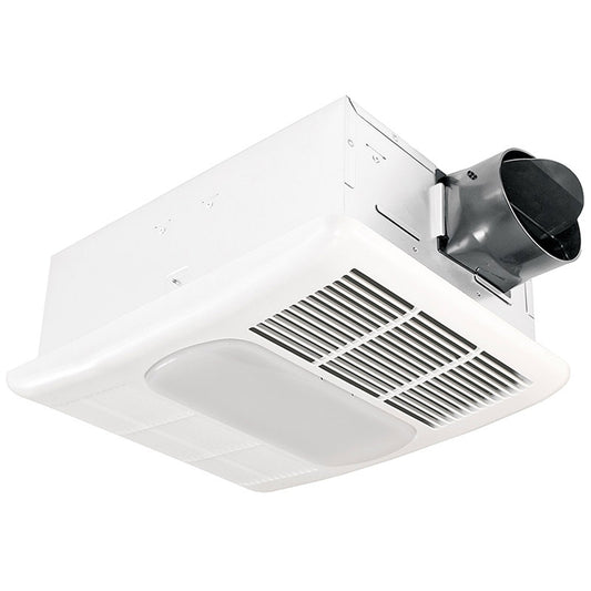 Delta Breez Radiance Exhaust Bath Fan 80 CFM with Built-In Light & Heater, White